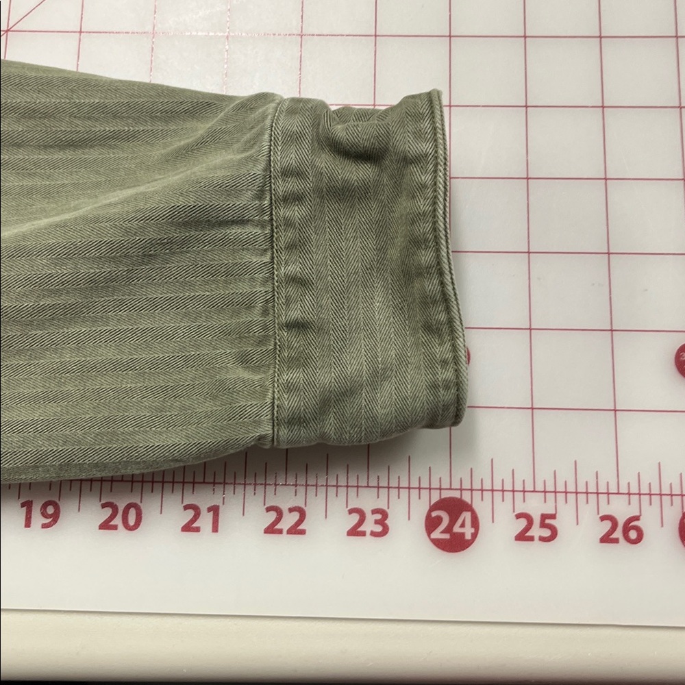 LUCKY BRAND Utility Boho Casual Olive/Army Green 2 Flap Pocket Shirt/Shacket M - Picture 12 of 16